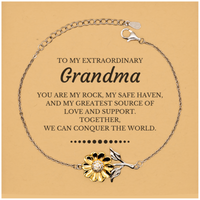 Load image into Gallery viewer, Grandma Sunflower Bracelet - Together, We Can Conquer the World | Birthday and Christmas Gift
