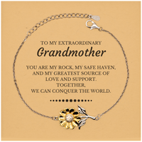 Load image into Gallery viewer, Grandmother Sunflower Bracelet - Together We Can Conquer the World | Birthday &amp; Christmas Gift
