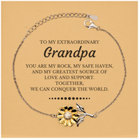 Load image into Gallery viewer, Grandpa Sunflower Bracelet - Together, We Can Conquer the World | Birthday &amp; Christmas Gift
