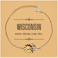 Load image into Gallery viewer, Wisconsin Sunflower Bracelet - Where Dreams Come True | Inspirational Gift

