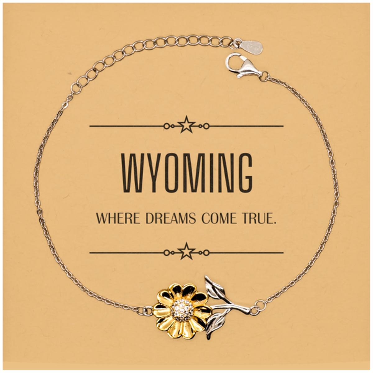 Wyoming Sunflower Bracelet - Where Dreams Come True | Inspirational Gift