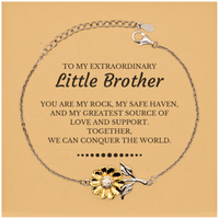 Load image into Gallery viewer, Little Brother Sunflower Bracelet - Together, We Can Conquer the World | Birthday &amp; Christmas Gift
