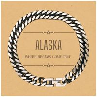 Load image into Gallery viewer, Alaska Men Cuban Link Chain Bracelet - Where Dreams Come True | Birthday Christmas Gift
