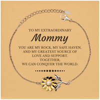 Load image into Gallery viewer, Mommy Sunflower Bracelet - Together, We Can Conquer the World | Birthday &amp; Christmas Gift
