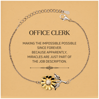 Load image into Gallery viewer, Office Clerk Sunflower Bracelet - Miracles are Just Part of the Job | Inspirational Gift
