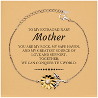 Load image into Gallery viewer, Mom Sunflower Bracelet - Together We Can Conquer the World | Birthday and Christmas Gift
