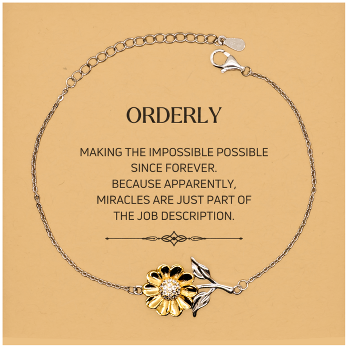 Orderly Sunflower Bracelet - Miracles are Just Part of the Job | Inspirational Gift