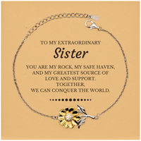 Load image into Gallery viewer, Sister Sunflower Bracelet - Together, We Can Conquer the World | Birthday &amp; Christmas Gift
