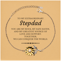 Load image into Gallery viewer, Stepdad Sunflower Bracelet - Together, We Can Conquer the World | Birthday &amp; Christmas Gift
