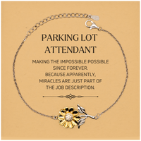 Load image into Gallery viewer, Parking Lot Attendant Sunflower Bracelet - Miracles are Part of the Job | Inspirational Gift
