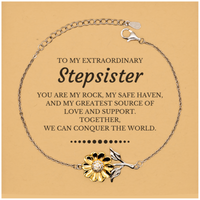 Load image into Gallery viewer, Stepsister Sunflower Bracelet - Together We Can Conquer the World | Birthday &amp; Christmas Gift
