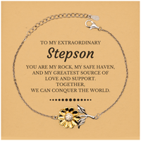 Load image into Gallery viewer, Stepson Sunflower Bracelet - Together, We Can Conquer the World | Meaningful Gift
