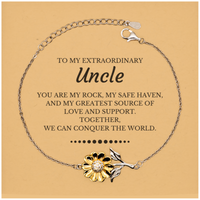 Load image into Gallery viewer, Uncle Sunflower Bracelet - Together, We Can Conquer the World | Birthday and Christmas Gift
