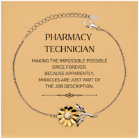 Load image into Gallery viewer, Pharmacy Technician Sunflower Bracelet - Miracles are part of the job | Inspirational Gift
