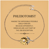 Load image into Gallery viewer, Phlebotomist Sunflower Bracelet - Miracles are just part of the job | Inspirational Gift
