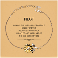 Load image into Gallery viewer, Pilot Sunflower Bracelet - Miracles are just part of the job description | Inspirational Gift
