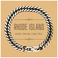 Load image into Gallery viewer, Rhode Island Cuban Link Chain Bracelet - Where Dreams Come True | Inspirational Gift
