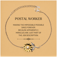 Load image into Gallery viewer, Postal Worker Sunflower Bracelet - Miracles are just part of the job description | Inspirational Gift
