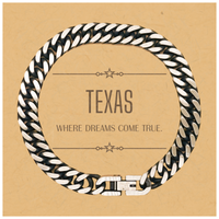Load image into Gallery viewer, Texas Gift Cuban Link Chain Bracelet - Where Dreams Come True | Birthday &amp; Christmas Gift
