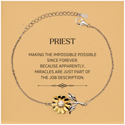 Priest Sunflower Bracelet - Miracles are just part of the job description | Inspirational Gift