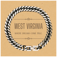 Load image into Gallery viewer, West Virginia Cuban Link Chain Bracelet - Where Dreams Come True | Inspirational Gift
