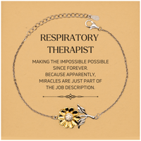 Load image into Gallery viewer, Respiratory Therapist Sunflower Bracelet - Miracles Just Part of the Job | Inspirational Gift
