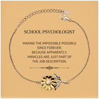 Load image into Gallery viewer, School Psychologist Sunflower Bracelet - Miracles are Just Part of the Job | Inspirational Gift
