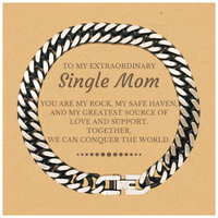 Load image into Gallery viewer, Single Mom Cuban Link Chain Bracelet - To My Extraordinary Single Mom | Birthday and Christmas Gift
