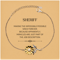 Load image into Gallery viewer, Sheriff Sunflower Bracelet - Miracles are just part of the job | Inspirational Gift
