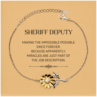 Load image into Gallery viewer, Sheriff Deputy Sunflower Bracelet - Miracles are just part of the job description | Inspirational Gift
