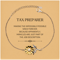 Load image into Gallery viewer, Tax Preparer Sunflower Bracelet - Miracles are Just Part of the Job | Inspirational Gift
