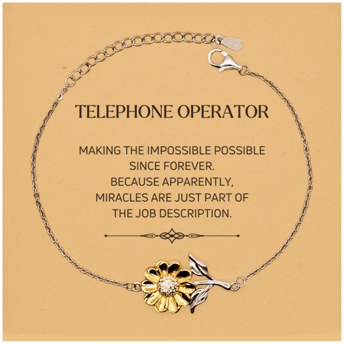 Telephone Operator Sunflower Bracelet - Miracles Are Just Part of The Job | Meaningful Gift