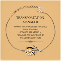 Load image into Gallery viewer, Transportation Manager Sunflower Bracelet - Miracles are just part of the job description | Inspirational Gift
