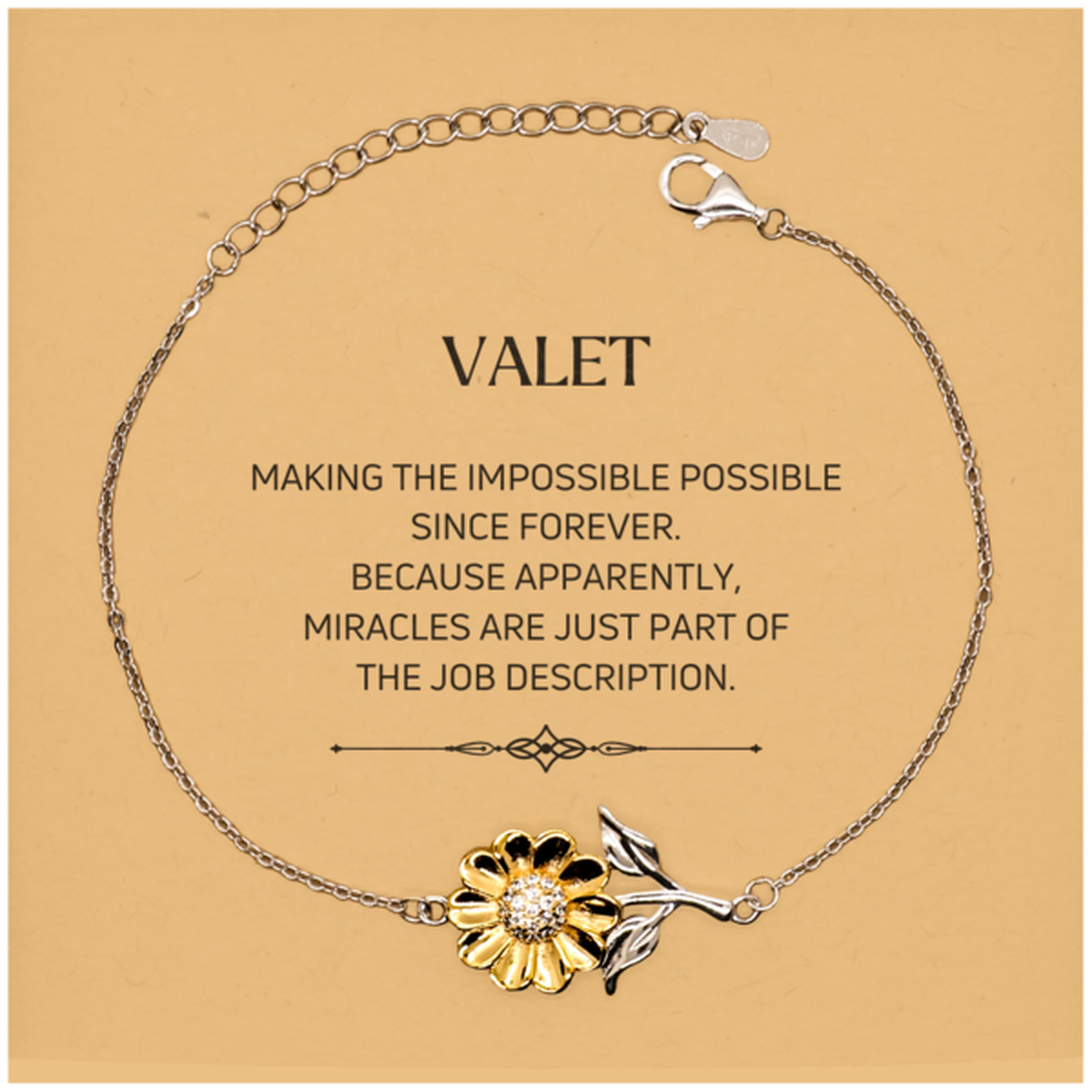 Valet Funny Gift Bracelet - Miracles are just part of the job description | Inspirational Gift