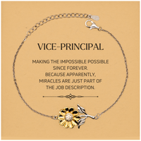 Load image into Gallery viewer, Vice-principal Sunflower Bracelet - Miracles are Just Part of the Job | Inspirational Gift
