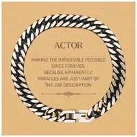 Load image into Gallery viewer, Actor Cuban Link Chain Bracelet - Miracles are Just Part of the Job | Inspirational Gift
