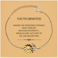 Load image into Gallery viewer, Youth Minister Sunflower Bracelet - Miracles are Just Part of the Job | Inspirational Gift
