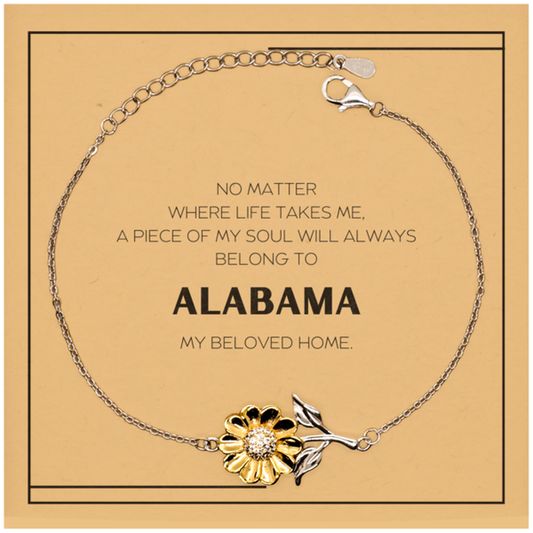 Alabama Sunflower Bracelet - My Soul Will Always Belong to Alabama | Meaningful Gift