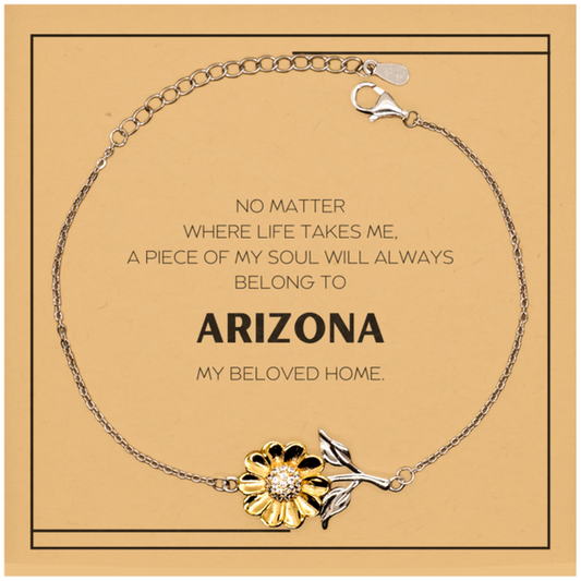 Arizona Gift Sunflower Bracelet - My Soul Belongs to Arizona | Unique Birthday or Christmas Gift