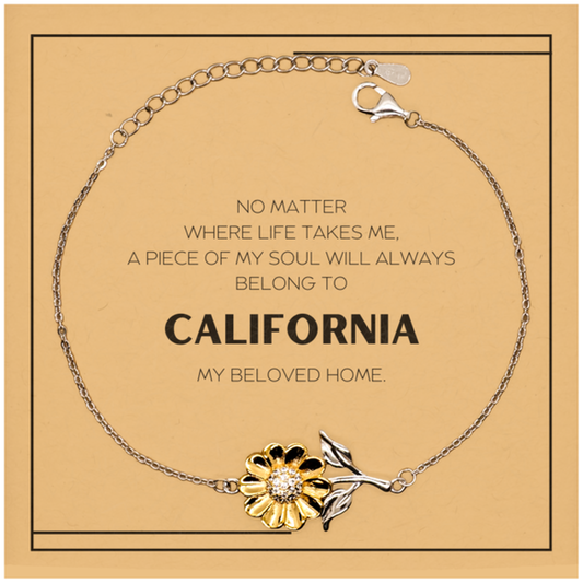 California Sunflower Bracelet - My Soul Belongs to California | Meaningful Gift