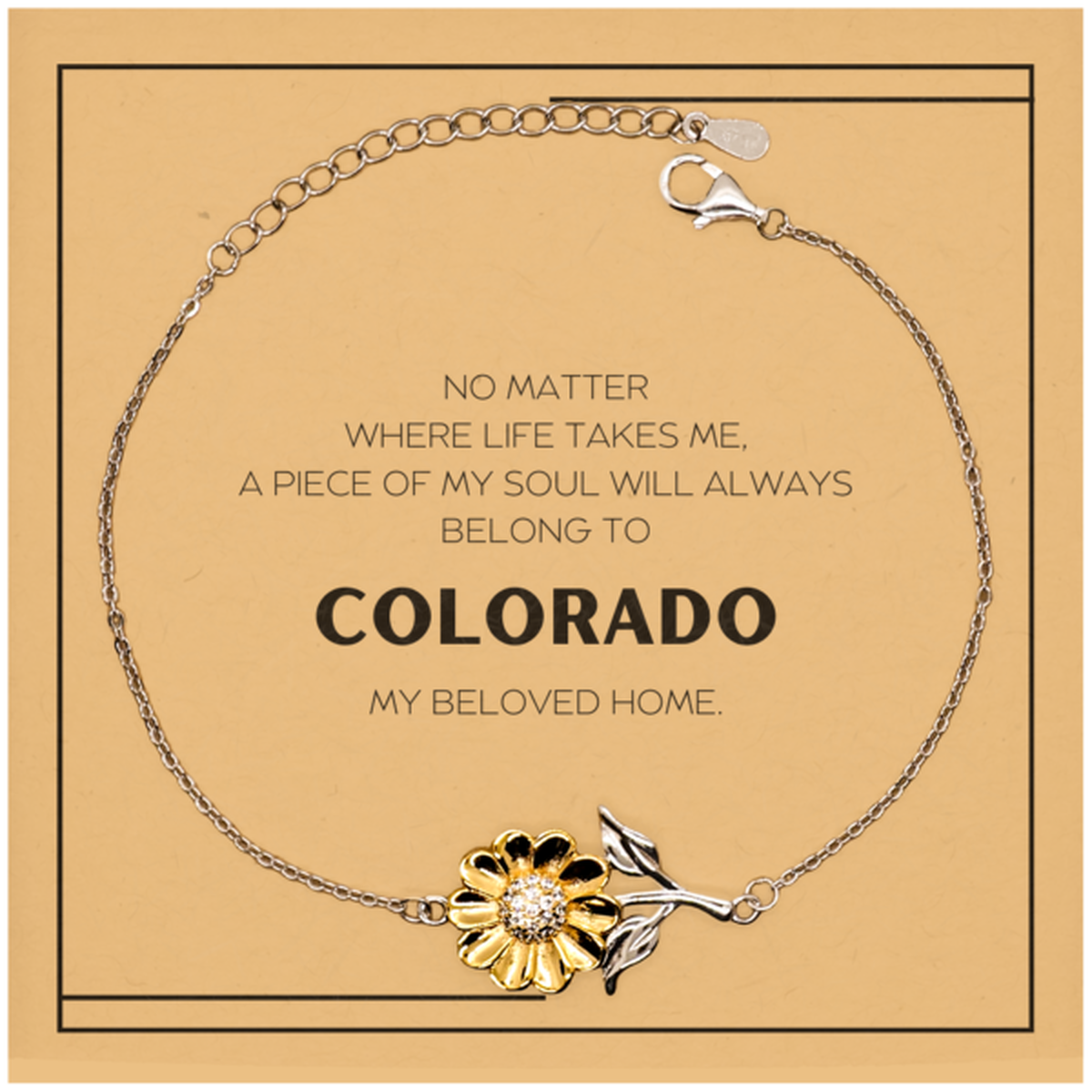 Colorado Sunflower Bracelet - My Soul Will Always Belong to Colorado | Thoughtful Gift