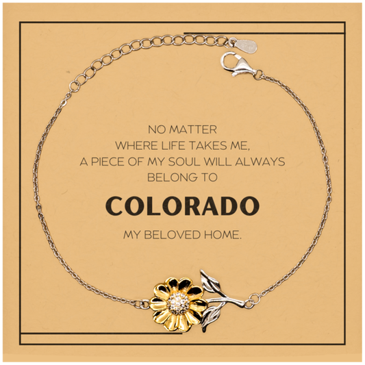 Colorado Sunflower Bracelet - My Soul Will Always Belong to Colorado | Thoughtful Gift