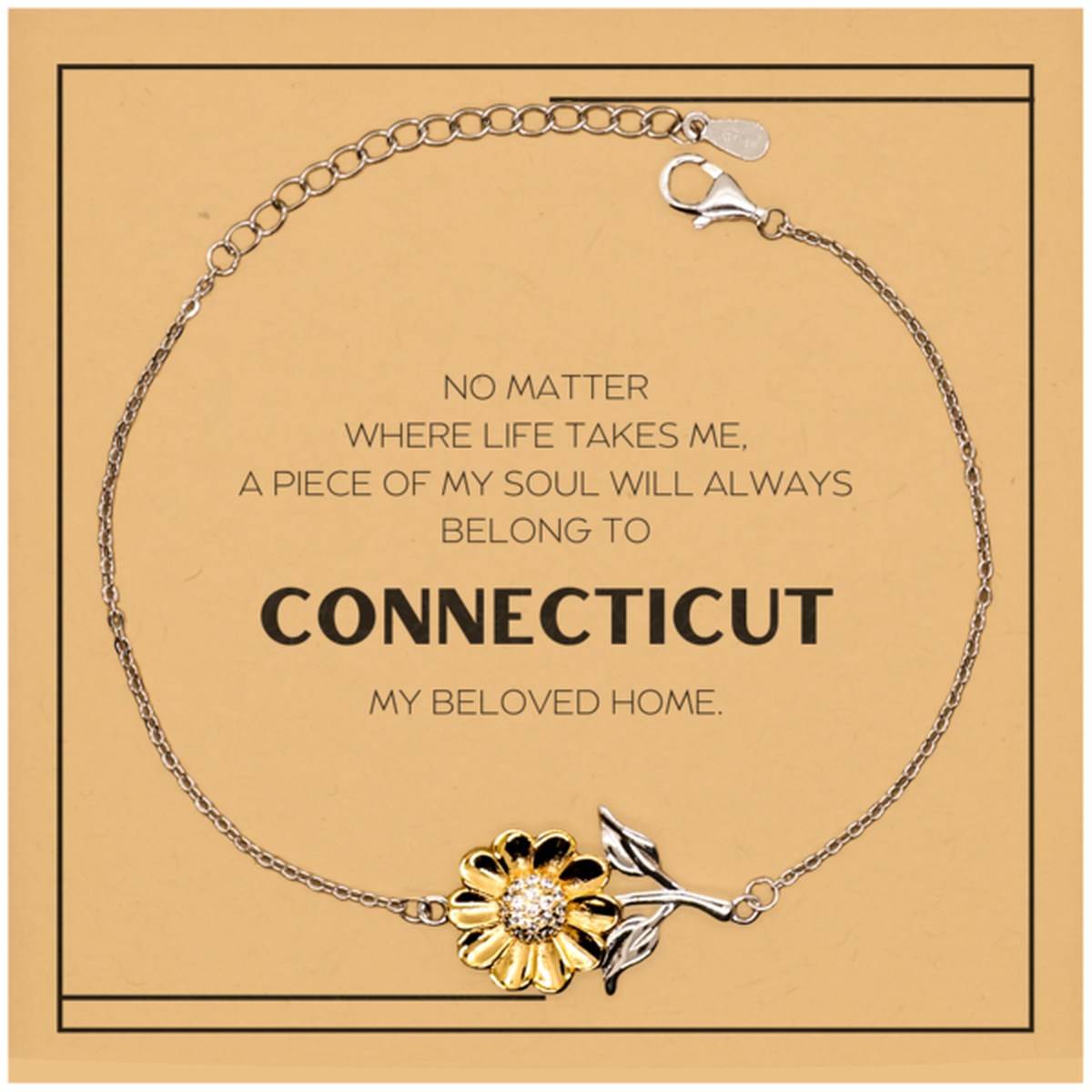 Connecticut Sunflower Bracelet - My Soul Belongs to Connecticut | Meaningful Gift