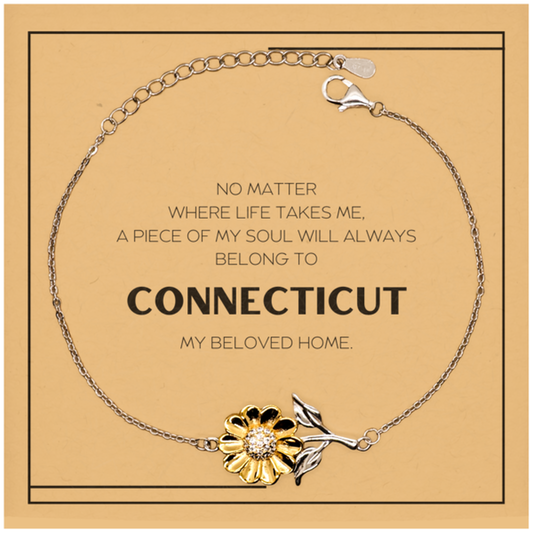 Connecticut Sunflower Bracelet - My Soul Belongs to Connecticut | Meaningful Gift