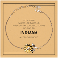 Load image into Gallery viewer, Indiana Sunflower Bracelet - My Soul Will Always Belong to Indiana | Meaningful Gift
