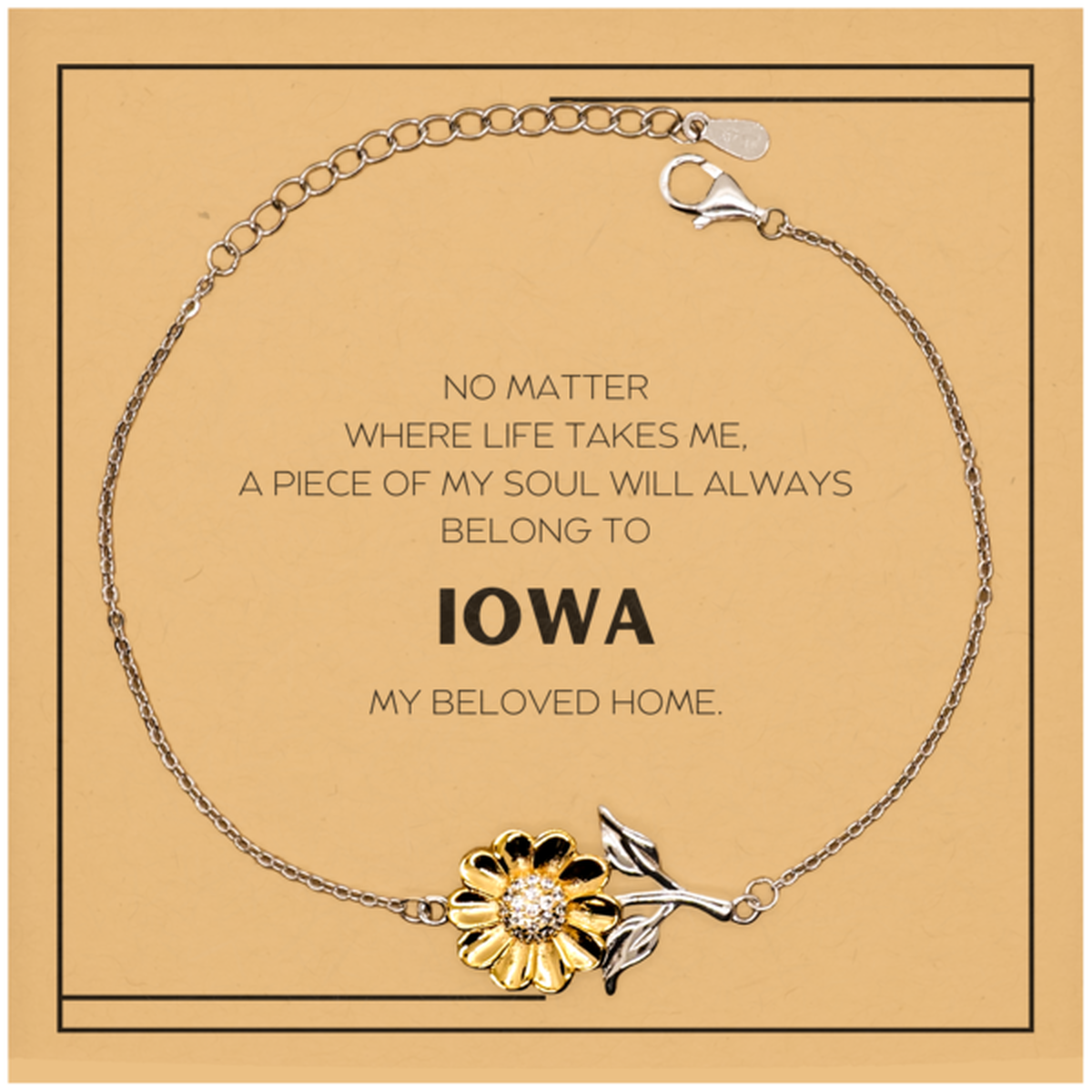 Iowa State Bracelet - My Soul Will Always Belong to Iowa | Unique Gift for All Occasions