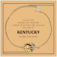 Load image into Gallery viewer, Kentucky Sunflower Bracelet - My Soul Will Always Belong to Kentucky | Meaningful Gift
