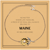 Load image into Gallery viewer, Maine Sunflower Bracelet - My Soul Will Always Belong to Maine | Meaningful Gift
