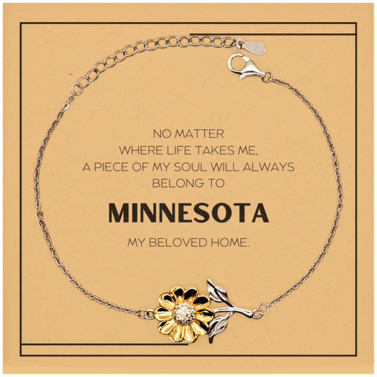 Minnesota Sunflower Bracelet - My Soul Belongs to Minnesota | Meaningful Gift