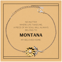 Load image into Gallery viewer, Montana Gift Sunflower Bracelet - My Soul Belongs to Montana | Meaningful Birthday Gift

